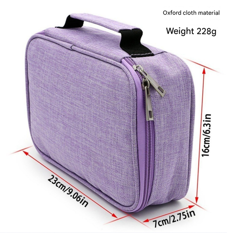 Grey  Multi-functional Oxford Cloth Storage for Students, Large Capacity 72-Slot Pencil Case -Artists & Stationery (23x7x16 cm, 228g)
