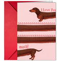 10-Pack Adorable Dachshund Valentine's Day Greeting Cards with Red Envelopes | Funny Long Dog I Love You Anniversary Cards