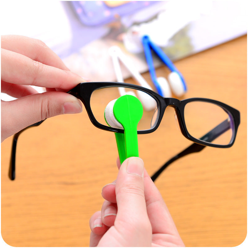10 Pcs Red Portable Eyeglass Cleaning Clip - Dual-Sided Microfiber Tongs for Safe, Streak-Free Lens Care