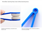 10 Pcs Blue Portable Eyeglass Cleaning Clip - Dual-Sided Microfiber Tongs for Safe, Streak-Free Lens Care