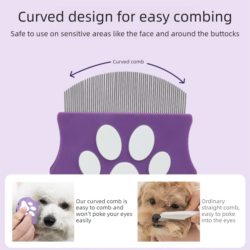 2 Pcs Light Green Gentle Pet Face & Flea Comb – Mini Grooming Tool for Cats & Dogs with Rounded Teeth