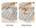 Grey Plush Pet Bed Mat - 60 x 80 cm Polyester Fibre - Thickened Soft Cushion, Scratch Resistant Surface, Non Slip Base for Cats and Dogs