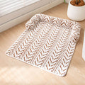 Brown Plush Pet Bed Mat - 60 x 80 cm Polyester Fibre - Thickened Soft Cushion, Scratch Resistant Surface, Non Slip Base for Cats and Dogs