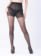 Size L 3 Pcs Black Women's 20 Denier Sheer Tights 3 Pack - Snag Resistant Nylon Elastane Pantyhose with Stretch Fit, Single Seam Design