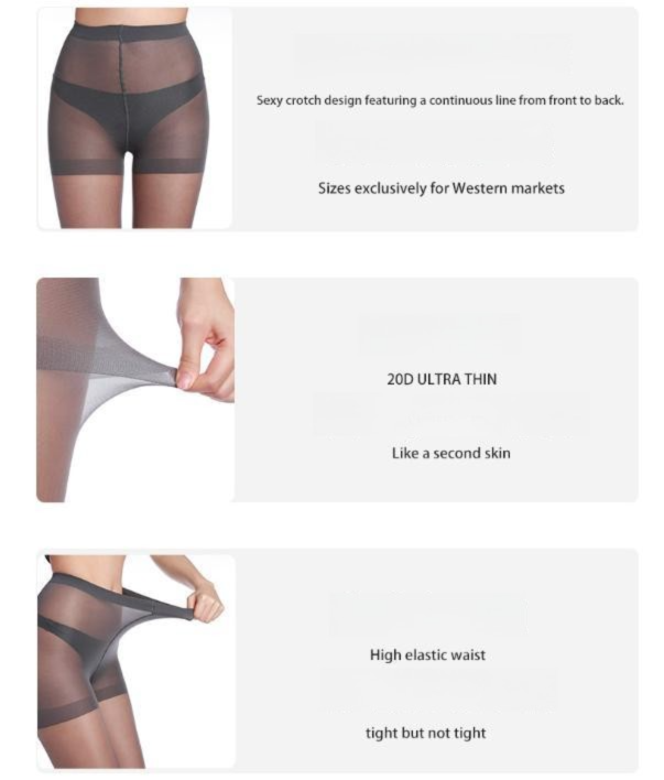 Size 2XL 3 Pcs Black Women's 20 Denier Sheer Tights 3 Pack - Snag Resistant Nylon Elastane Pantyhose with Stretch Fit, Single Seam Design