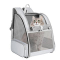 Grey Breathable Pet Carrier Backpack - 35 x 29 x 41 cm Oxford Fabric Travel Bag with Mesh Ventilation, Structured Support and Plush Mat for Cats and Small Dogs