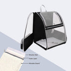 Grey Breathable Pet Carrier Backpack - 35 x 29 x 41 cm Oxford Fabric Travel Bag with Mesh Ventilation, Structured Support and Plush Mat for Cats and Small Dogs