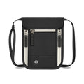 Black and Grey RFID Neck Passport Holder - 16.3 x 22.8 cm Lightweight Nylon and Polyester Crossbody Travel Wallet and Document Organiser for Phone, Cards, Cash and Tickets