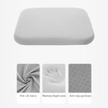 Grey Memory Foam Seat Cushion - 45 x 45 x 4.5 cm Polyester Cover, Removable Washable Cover, Portable Office Chair, Student, Dining Chair and Car Seat Pad
