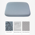 Light Blue Memory Foam Seat Cushion - 45 x 45 x 4.5 cm Polyester Cover, Removable Washable Cover, Portable Office Chair, Student, Dining Chair and Car Seat Pad