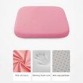 Pink Memory Foam Seat Cushion - 45 x 45 x 4.5 cm Polyester Cover, Removable Washable Cover, Portable Office Chair, Student, Dining Chair and Car Seat Pad