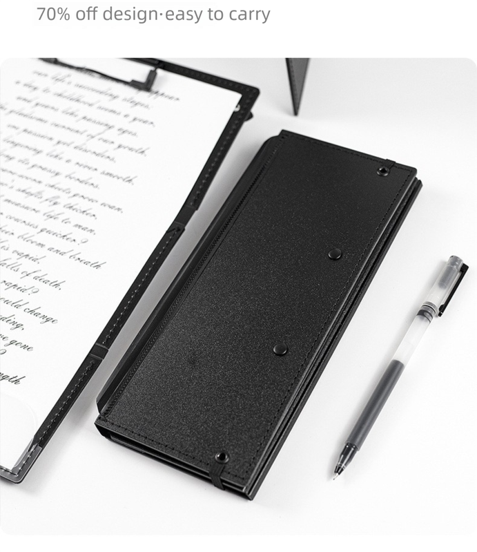Purple Three-Fold Clipboard with Document Holder – PP Material, Compact Design for Medical & Office Use