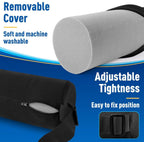 Grey Portable McKenzie Method Ergonomic Lumbar Support Roll - Adjustable Memory Foam Cylinder Pillow with Breathable Cover