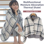 Warm Cozy Study and Office Corner Set with Wearable Dual Layer Fleece Shawl Blanket and Fluffy Plush A5 Lock Diary & Pen Gift Box - Plaid Thermal Nap Wrap and Rose Red Cute Stationery Kit for Workers and Students