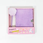Purple Plush A5 Notebook and Pom Pom Pen Gift Box with Privacy Lock & Key - Soft Faux Fur Diary, Secure Personal Journal, Perfect Gift-Ready Stationery for Girls and Teens