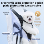 Black Hands Free Adjustable Dog Carrier Backpack with 3-Point Support, Reserved Tail Opening and Wide Padded Straps - Chest & Back Dual Use, Breathable on Both Sides and Quick-release Safety Buckles for Walking Bike Travel Outdoor Use, S Size