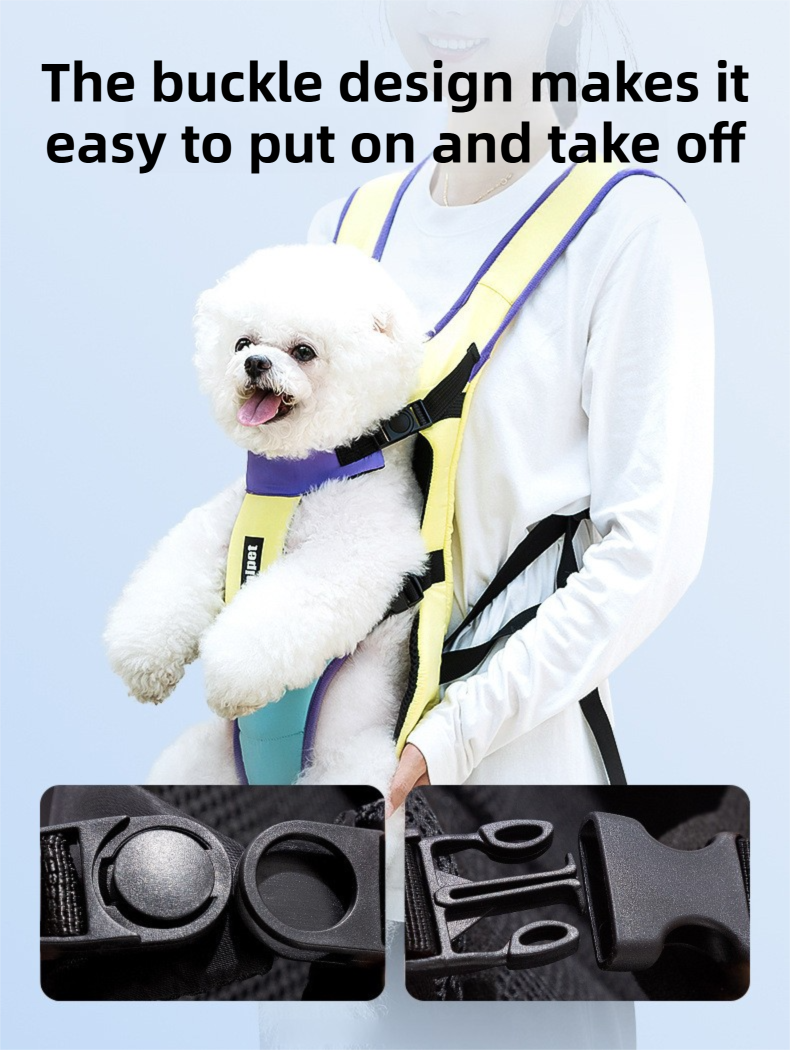 Black Hands Free Adjustable Dog Carrier Backpack with 3-Point Support, Reserved Tail Opening and Wide Padded Straps - Chest & Back Dual Use, Breathable on Both Sides and Quick-release Safety Buckles for Walking Bike Travel Outdoor Use, S Size