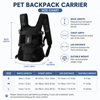 Blue Hands Free Adjustable Dog Carrier Backpack with 3-Point Support, Reserved Tail Opening and Wide Padded Straps - Chest & Back Dual Use, Breathable on Both Sides and Quick-release Safety Buckles for Walking Bike Travel Outdoor Use, S Size