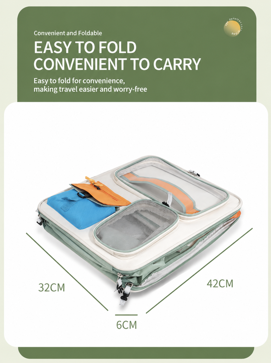 Orange and Grey Large Space Pet Carrier Backpack – Foldable Cat Carrier Bag with Breathable Side Mesh & View Window, Storage Pocket and Removable Bottom Pad for Dog and Cat, 42 x 36 x 27CM