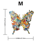 Enchanting Butterfly Wooden Jigsaw Puzzle for Adults - Dual Function 3D Puzzle Wall Art & Money Saving Box Ornament, Parent-Child Educational DIY Craft Gift, M Size 118 Pieces 8.4 x 8.3"