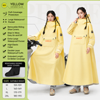 Yellow Full Coverage & Extended Cycling Hooded Rain Poncho with Detachable Shoe Covers, XL Size – Thickened Waterproof Oxford Motorcycle Raincoat with Face-Protection Elastic Collar, Large Storage Pocket and Foldable Sleeve Cover for Men Women Outdoor Use