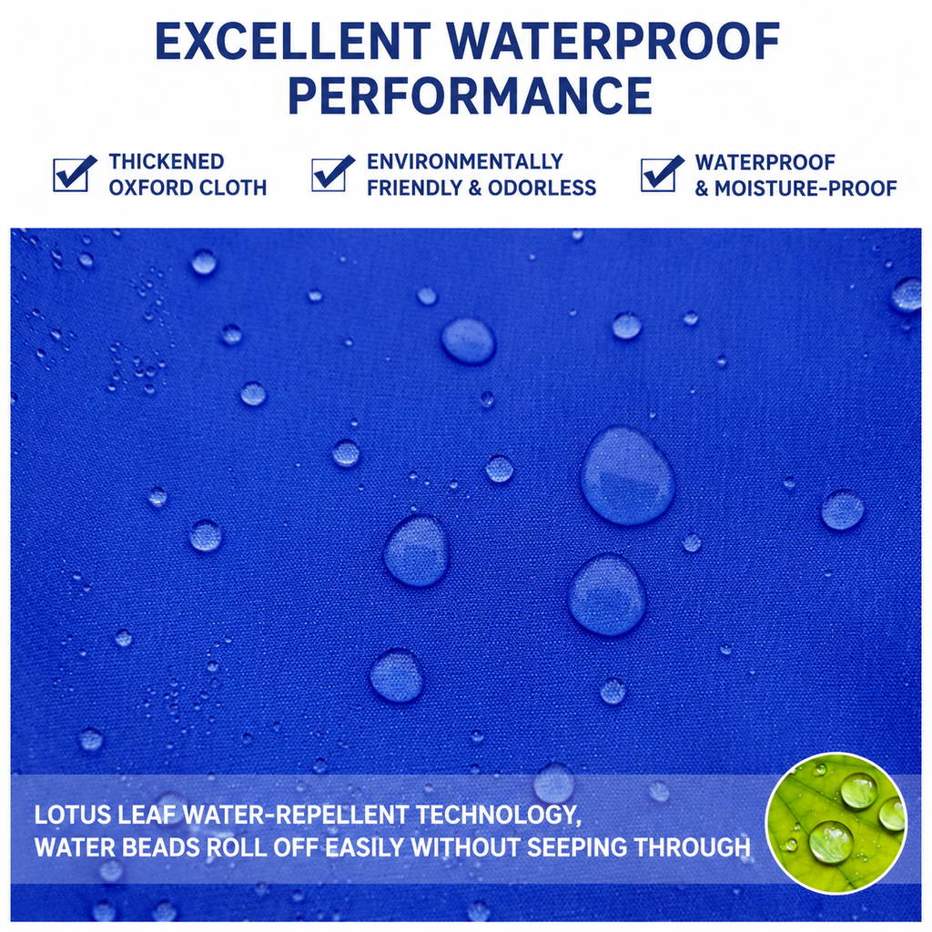 Royal Blue Waterproof Rain Leg Covers and Long Half Rain Pants, Quick Pull-On with Adjustable Elastic Top & Snap Closure Cuffs – Lightweight & Reusable, Windproof & Mudproof for Commuting, Cycling, Garden and Outdoor Activities (1 Pair 4XL)