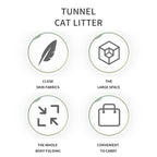 Grey Foldable Cat Tunnel Bed - Plush 2-in-1 Pet Nest with 26cm Wide Opening, Non-Slip Base and Hanging Toy for Indoor Cats