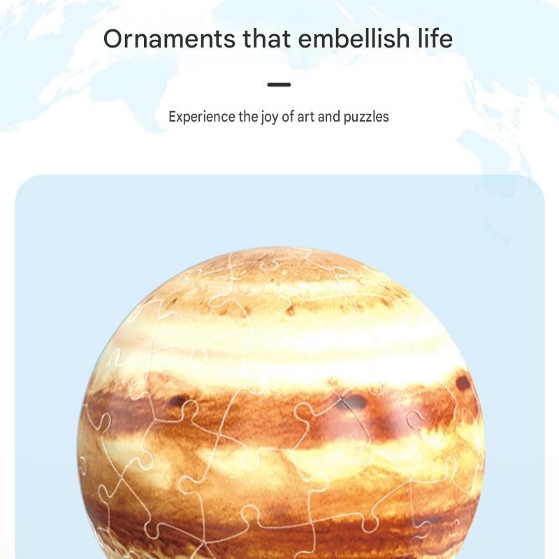 60 Piece 3D Jupiter Puzzle Ball - PVC Sphere Model , Educational Space Toy and Desktop Decor for  Student
