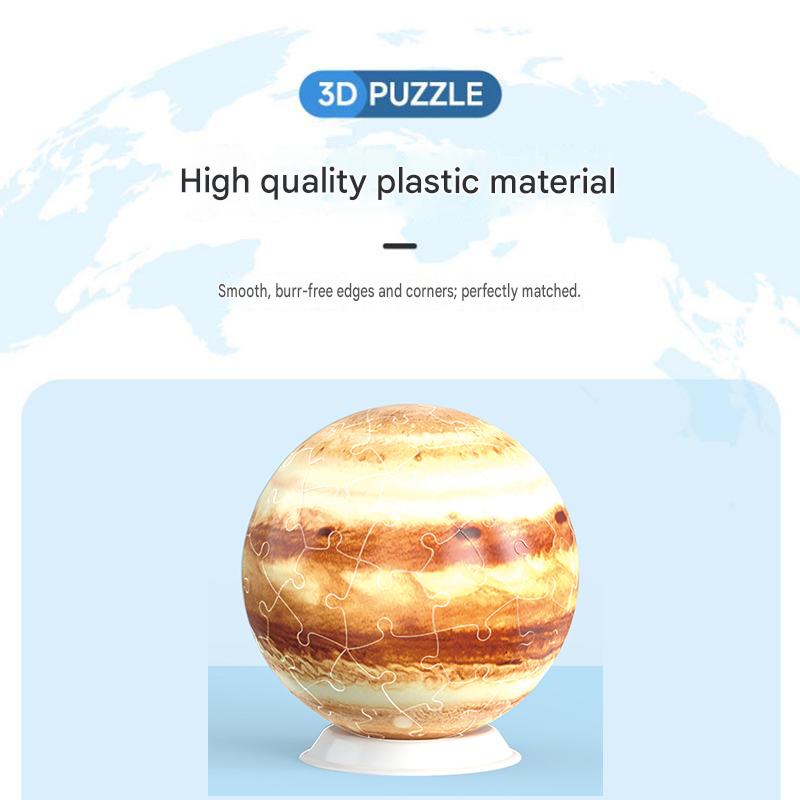 60 Piece 3D Jupiter Puzzle Ball - PVC Sphere Model , Educational Space Toy and Desktop Decor for  Student