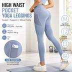Blue XL Size Women's High Waist Yoga Leggings with Mesh Side Pockets - Squat Proof, Peach Hip Lift, Breathable Stretch Fabric for Gym Running 、Pilates Wea and Daily Wear