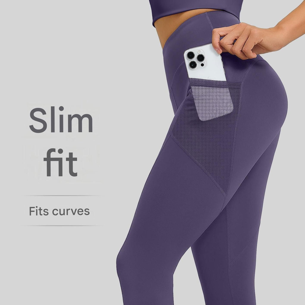 Blue XXL Size Women's High Waist Yoga Leggings with Mesh Side Pockets - Squat Proof, Peach Hip Lift, Breathable Stretch Fabric for Gym Running 、Pilates Wea and Daily Wear