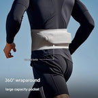 Black M Size Running Waist Belt - High Stretch Spandex Nylon Blend, 360-Degree Storage Pocket, Breathable Mesh Design for Running and Gym Use