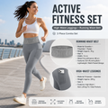 Comfortable Outdoor Sports Set-Grey S Size Running Waist Belt and Grey S Size High-Waisted Yoga Leggings  - Breathable Spandex Blend, Side Pockets for Phone and Keys, Lightweight Fitness Gear for Running and Gym