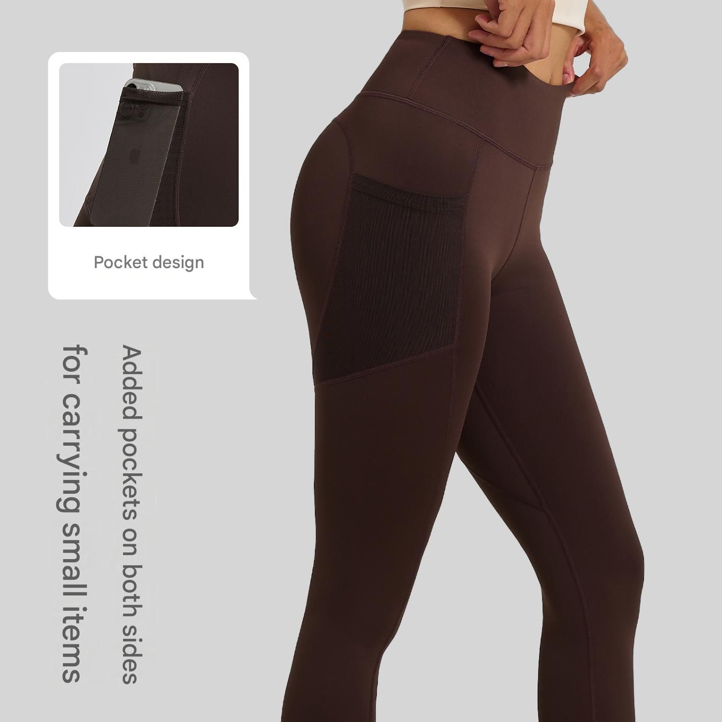 Comfortable Outdoor Sports Set-Grey M Size Running Waist Belt and Grey M Size High-Waisted Yoga Leggings  - Breathable Spandex Blend, Side Pockets for Phone and Keys, Lightweight Fitness Gear for Running and Gym