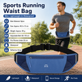 Blue Running Waist Pack—Made of waterproof nylon with an adjustable strap (fits waist sizes 60–110 cm); features a three-pocket design to store a phone and keys, includes reflective strips for safety during night runs, and is suitable for running, mountai