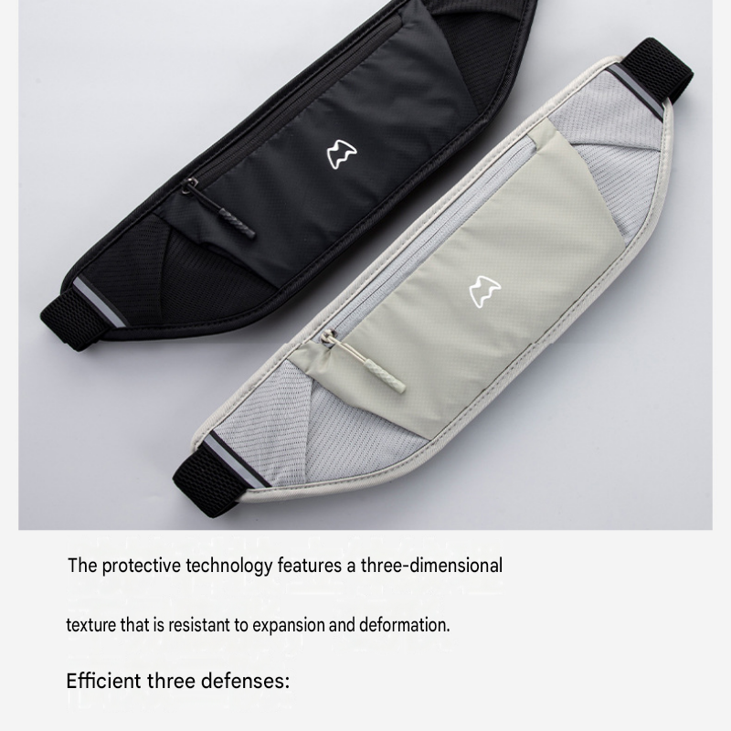 Pink Running Waist Pack—Made of waterproof nylon with an adjustable strap (fits waist sizes 60–110 cm); features a three-pocket design to store a phone and keys, includes reflective strips for safety during night runs, and is suitable for running, mountai