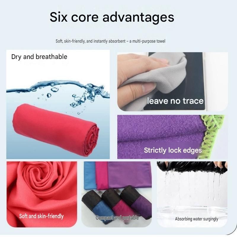 2 Piece Grey Microfiber Sports Towel Set -  152*76cm and 80*40cm Quick Dry Gym Towels, Ultra Absorbent Sweat Towel for Fitness Running Swimming, Lightweight Travel Friendly