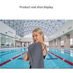 2 Piece Grey Microfiber Sports Towel Set -  152*76cm and 80*40cm Quick Dry Gym Towels, Ultra Absorbent Sweat Towel for Fitness Running Swimming, Lightweight Travel Friendly