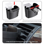 Black Car Air Vent French Fries Holder - Plastic Multi-Function Cup Organizer with Sauce Tray for Fast Food, Phones and Small Items, Universal Fit for Horizontal and Round Vents