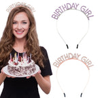 Silvery Birthday queen Rhinestone decorative headband - Alloy Letter Hair Accessory with Sparkling Crystals for Women and Girls, Party Photo Prop and Celebration Gift