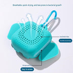 Blue Portable Quick Dry Towel with  Elephant Storage Box  - Microfiber Cooling Sports Sweat Towel with Silicone Case  for Gym Swimming Travel
