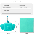 Green Portable Quick Dry Towel with  Elephant Storage Box  - Microfiber Cooling Sports Sweat Towel with Silicone Case  for Gym Swimming Travel