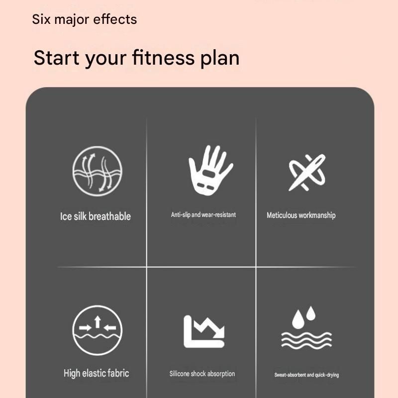 Grey M size Women's Half-Finger Fitness Gloves - Liquid Silicone Shock Absorption, Ice Silk Breathable Fabric, Non-Slip Grip for Gym Yoga Cycling Weight Training