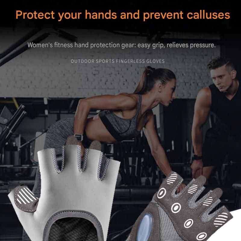 Black S size Women's Half-Finger Fitness Gloves - Liquid Silicone Shock Absorption, Ice Silk Breathable Fabric, Non-Slip Grip for Gym Yoga Cycling Weight Training