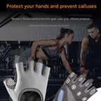 Black M size Women's Half-Finger Fitness Gloves - Liquid Silicone Shock Absorption, Ice Silk Breathable Fabric, Non-Slip Grip for Gym Yoga Cycling Weight Training