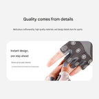 Black L size Women's Half-Finger Fitness Gloves - Liquid Silicone Shock Absorption, Ice Silk Breathable Fabric, Non-Slip Grip for Gym Yoga Cycling Weight Training