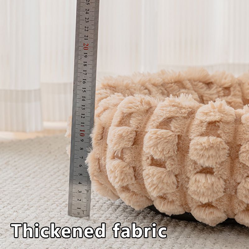 White 40cm with Heart-patterned jacquard Plush Round Pet Bed - Soft Donut Cat Bed, Warm Winter Dog Cushion for Anxiety Relief and Cozy Sleep, Durable Non-Slip Nest for Small to Medium Pets