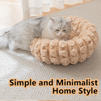 Grey 40cm with Heart-patterned jacquard Plush Round Pet Bed - Soft Donut Cat Bed, Warm Winter Dog Cushion for Anxiety Relief and Cozy Sleep, Durable Non-Slip Nest for Small to Medium Pets