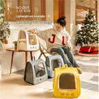 White Breathable Pet Carrier Backpack - Nylon Cat Travel Bag with Large Clear Window, 3-in-1 Carry Design for Cats Under 6kg and Small Dogs