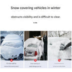 Green Multi-Function Car Windshield Ice Scraper - 4-in-1 Plastic Snow Removal Tool with Funnel Design, Lightweight Portable De-Icer for Winter Driving Safety